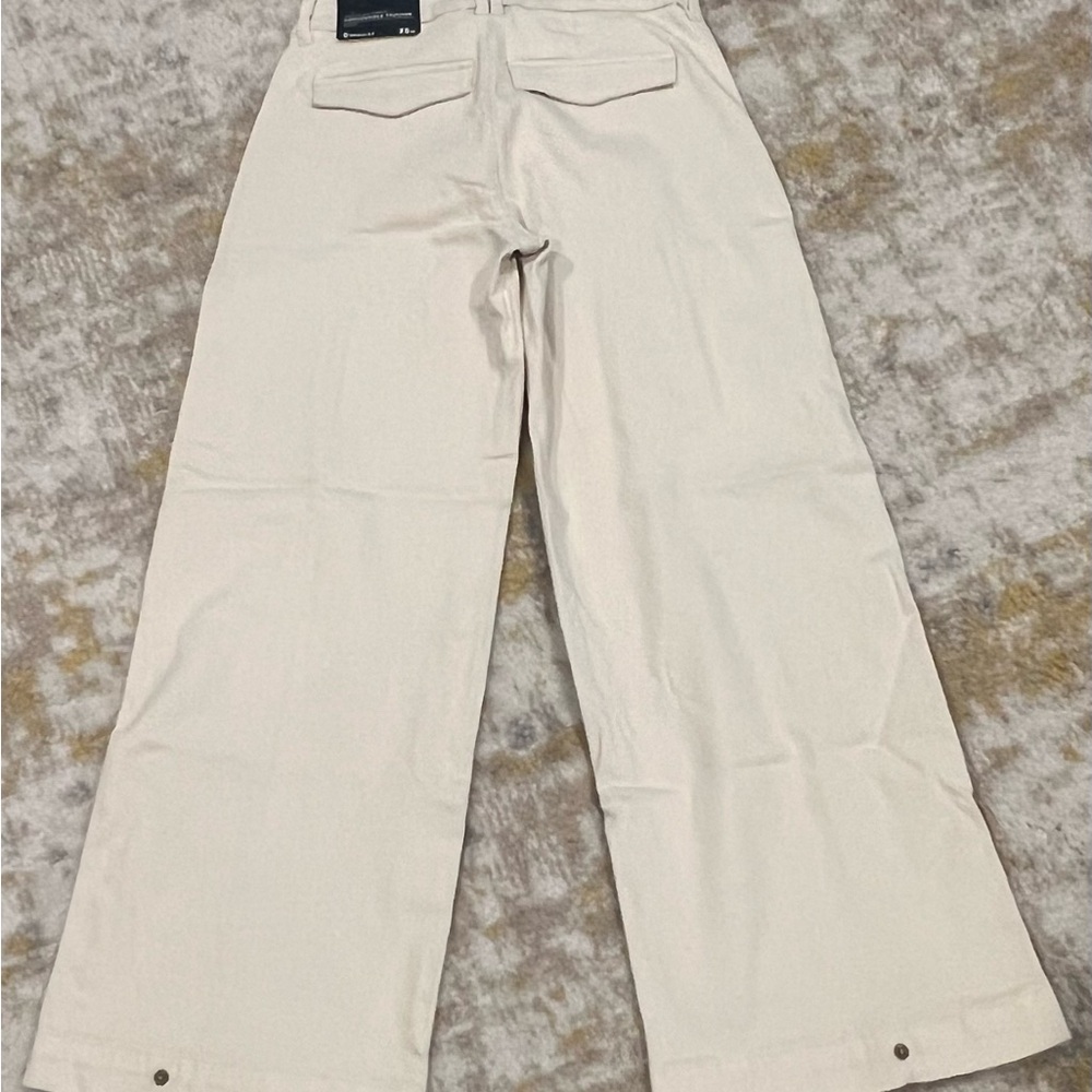 American Eagle Outfitters Cream Wide Leg Convertible Trouser